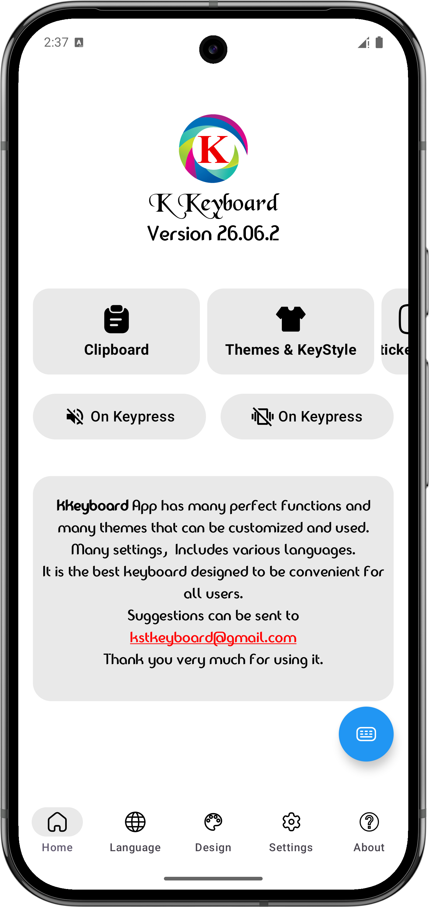 K Keyboard screenshot 1